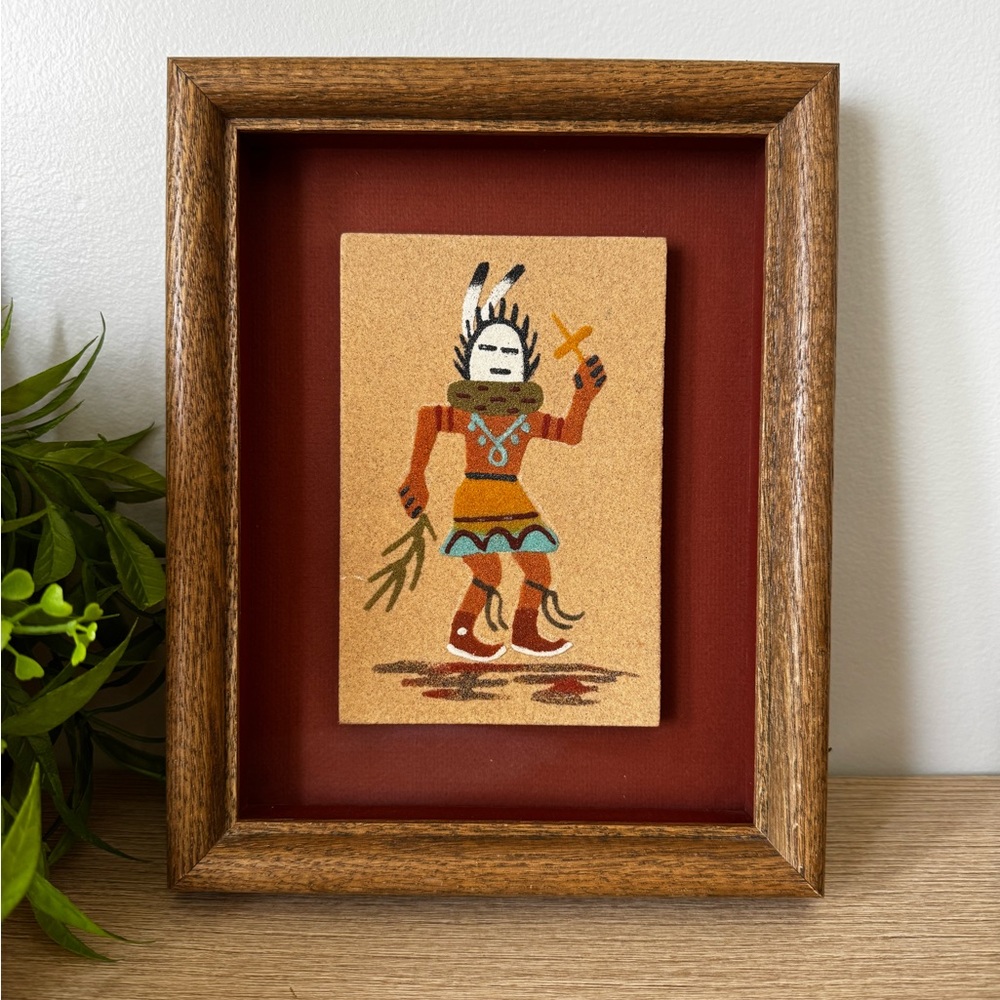Framed Native American Sand Art